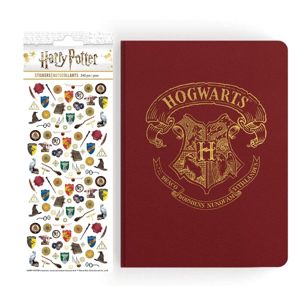 Harry Potter Hogwarts Crest Journal and Stickers - Wizarding World Gifts